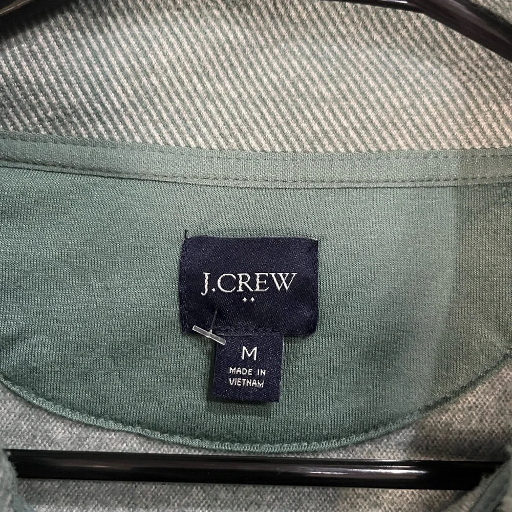 J. Crew Women’s Light Heather Green Half-Zip Sweater Pull Over Sz M Casual cozy